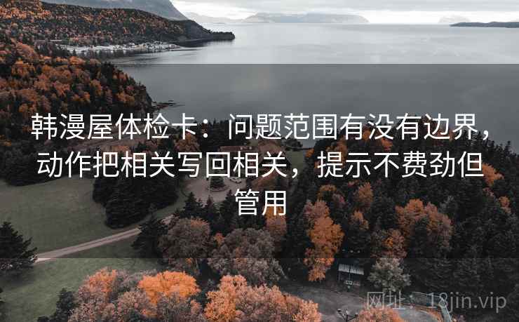 韩漫屋体检卡：问题范围有没有边界，动作把相关写回相关，提示不费劲但管用
